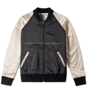 แจ็กเก็ตบอมเบอร์แฟชั่นสำหรับผู้ชายเสื้อแจ็กเก็ตทีมตัวแทนปักอักษร - Product Image 1