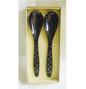 Juego de servidor de ensalada de hueso negro SAKM ecológico para hoteles de bodas y uso doméstico - Product Image 2