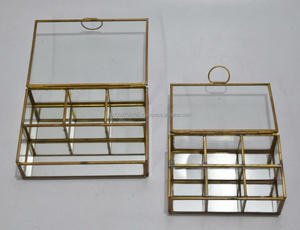 Caja de almacenamiento de vidrio de Metal IHA de tendencia superior, accesorios para el hogar, joyero decorativo para collar de brazalete - Product Image 4