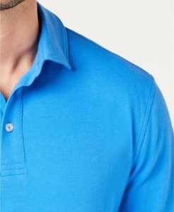 Logo personnalisé OEM 100% coton pour hommes polo à manches longues avec motif solide chemise vierge - Product Image 2