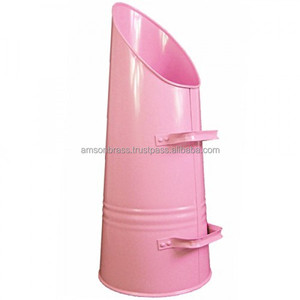 Seau à charbon gris de style américain Seau à charbon en métal fini enduit de poudre Seau à feu pour cheminée - Product Image 2