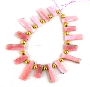 สินค้ามาใหม่ลูกปัดหินบริโอเลตต์พลอยสีชมพูธรรมชาติรูปทรงสี่เหลี่ยมผืนผ้าแบบเหลี่ยมเพชรพลอยขายส่ง manufracture - Product Image 2