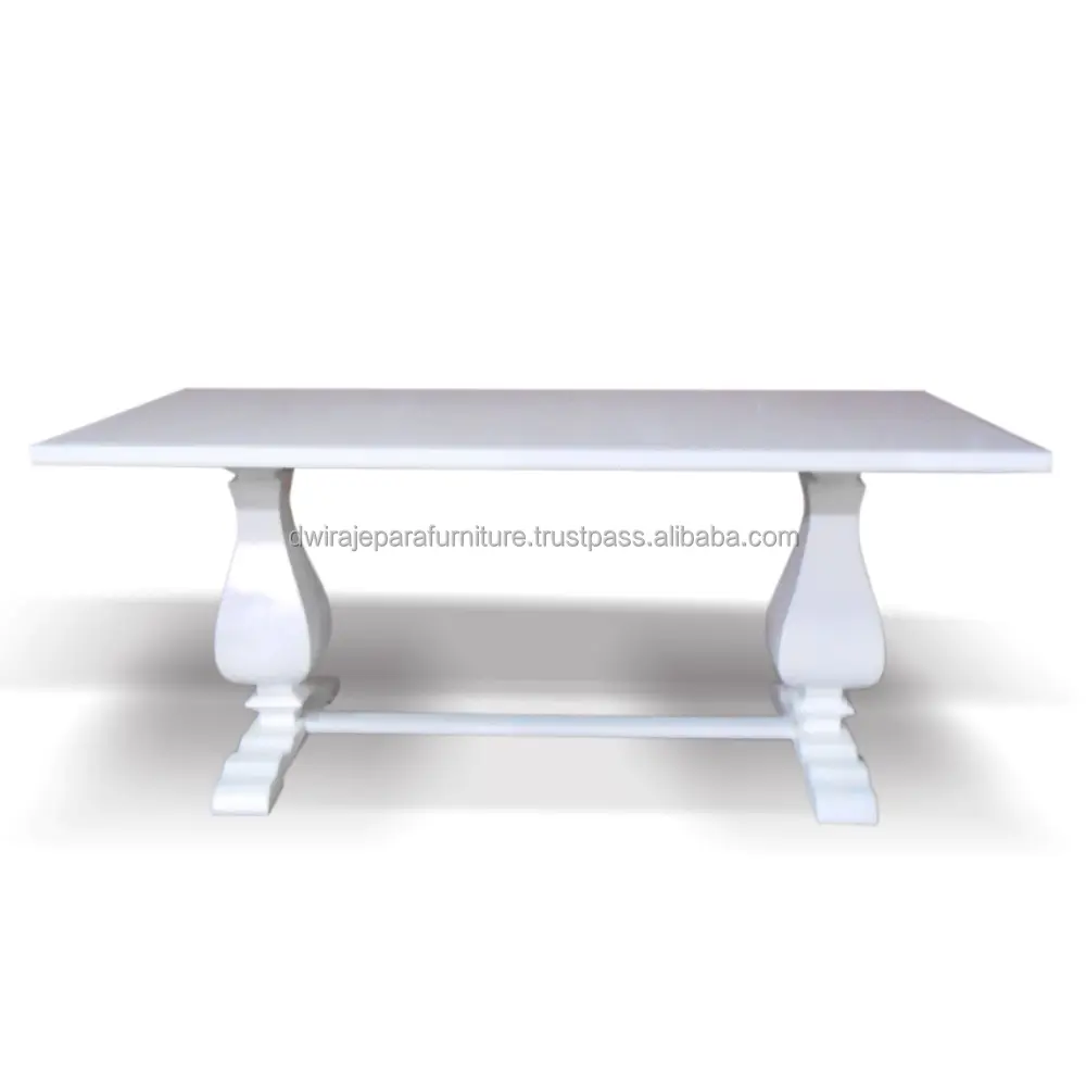Maun ahşap beyaz yemek masası fransız tarzı mobilya.