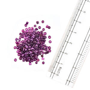 Cuentas de semillas de vidrio con forro púrpura transparente para hacer joyas (paquete de 1000) - Product Image 1