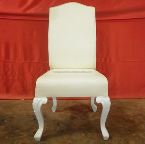 Silla de comedor de caoba, muebles franceses de Japón, tapizado en color blanco - Product Image 4