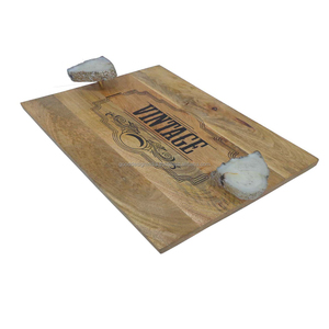 Bandeja de servicio de madera con mango de mármol para hotel y hogar, artículo de vajilla de madera, Bol de ensalada - Product Image 2