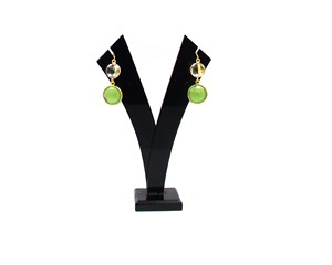 Peridot & Crystal <b>Quartz</b> Round Shape Gold Plated Jewelry Making Natural Gemstone Birthstone Boho <b>Earring</b> Set - Product Image 5