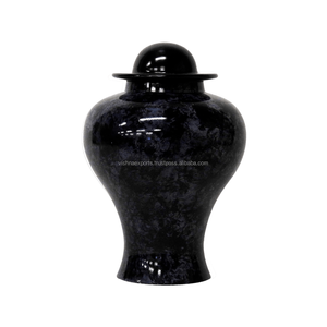 Urne de crémation pour adultes en laiton noir et bleu brumeux faite à la main Mémorial en métal durable de style américain pour des occasions en Inde - Product Image 1