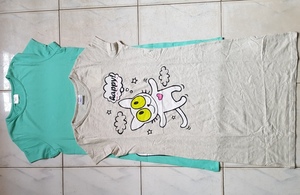 Camiseta con estampado de gatito largo para mujer de temporada de verano de Bangladesh, prendas de algodón de alta calidad, Cancelar envío, lote, uso informal, Exportación - Product Image 2