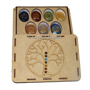 Faceted Oval With Seven <b>Chakra</b> Gift Box - Product Image 1