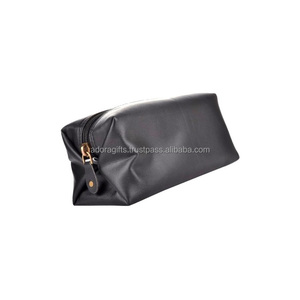 Pochette de maquillage noire Durable de l'inde avec logo personnalisé - Product Image 1