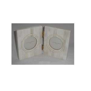 กรอบรูปสองแผงพร้อมโมเสคฝังกระดูกในกรอบรูปโต๊ะขัดเงาธรรมชาติ - Product Image 2