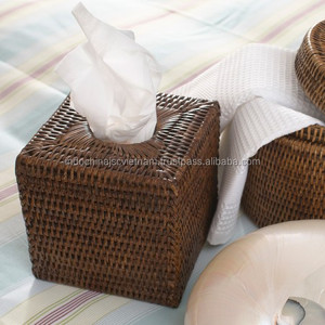 Vietnam Hand Woven Rattan Square Tissue Box Cover