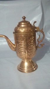 Perilla de latón martillado con diseño de diamante, jarra de agua de cobre, hecha a mano, India, 50 Oz - Product Image 3