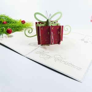 กล่องของขวัญคริสต์มาสแบบสั่งทำการ์ดป็อปอัพสีผสมงานฝีมือกระดาษสำหรับทักทายปีใหม่ - Product Image 1