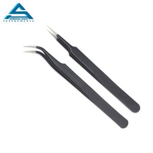 J2 Pince à cils personnalisée en acier inoxydable avec pointe pointue Pince à épiler à extension droite incurvée pour le volume des cils - Product Image 6