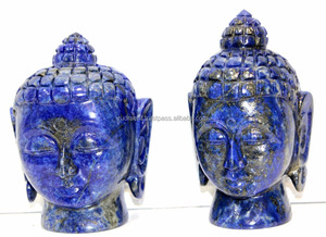 ¡Disponible en todas las tallas! Cabeza de Buda de lapislázuli, escultura de piedras preciosas religiosas talladas a través de 3 ''-7'' de altura, origen de la India para - Product Image 4