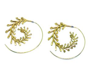 Boucles d'oreilles spirales bohèmes en laiton au design unique, faites à la main, pour mariage, fiançailles, fête, bijoux en gros, prix d'usine - Product Image 4