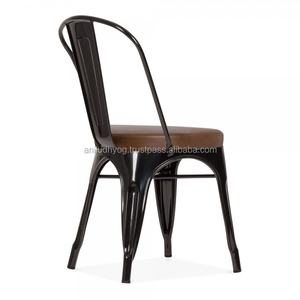 Faux Leather Seat Industrial <b>Dining</b> <b>Chair</b>/Leather <b>Chair</b> - Product Image 4