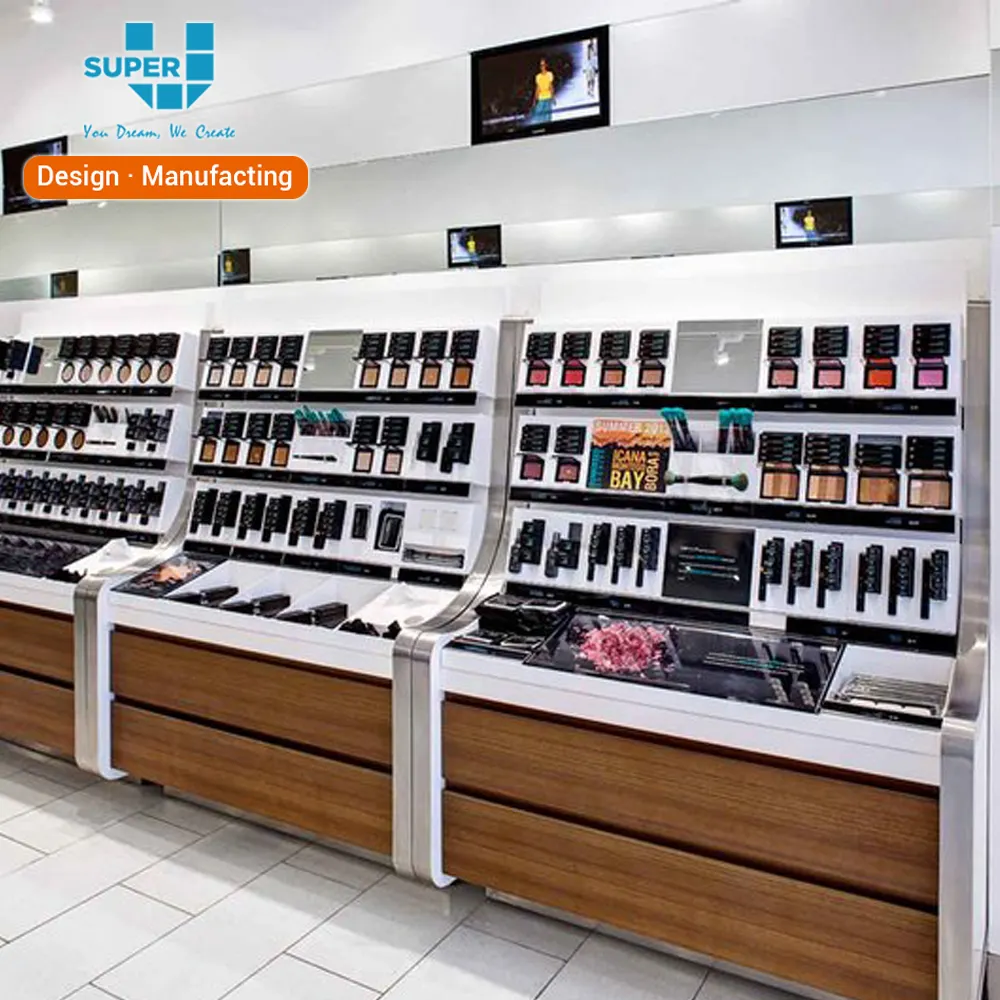 Display Cosmetische Stand Voor Winkel Retail Cosmetische Winkel Decoratie Vertoningsrek Ontwerp Meubels