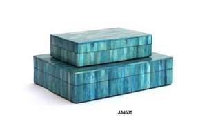 Caja de madera con incrustaciones de hueso de color azul hecha a mano, organizador de joyas novedoso para mujeres y niñas, todos los tamaños y colores disponibles - Product Image 5