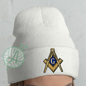 Gorro de punto de lana 100% para hombre, sombreros de Calavera, estilo Master Mason Cuff, temporada de invierno, característica de tela común - Product Image 4