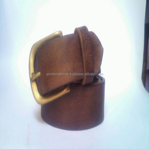 Cinturones de cuero en relieve para hombre, alta calidad, moda, cuero genuino, informal, con hebilla de pin única chapada en latón resistente - Product Image 1