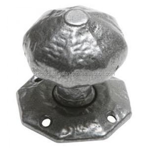 Manija de puerta redonda de aleación negra mate al por mayor, 38 mm de diámetro, estilo antiguo vintage, juego de pomo de puerta con bisel. - Product Image 6