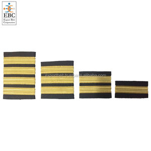 High Quality Sihawk Pilot Shoulder Boards Gold Stripes <b>Black</b> Cloth Co-Pilot Trainee Professional Slip-on <b>Sliders</b> Rank Strip - Product Image 4