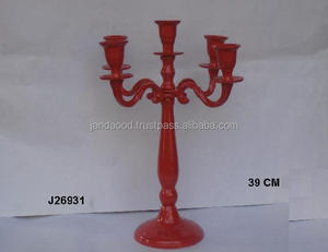 Bougeoir en aluminium, candélabre de couleur rouge, bougeoir pour mariage, décoration de fête de Noël, disponible dans toutes les couleurs - Product Image 2