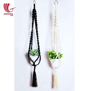 Suspension pour plante en macramé Vintage, cintre mural, en macramé, porte-plante Unique - Product Image 2