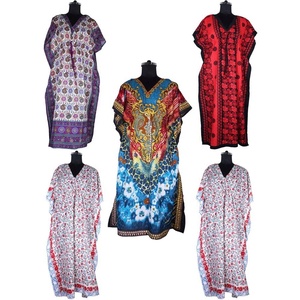 Bat sin mangas playa largo Kaftan mujeres 2025 diseño único vestido Anokhi caftán Maxi vestido Floral bloque estampado Loungewear Anokhi - Product Image 2