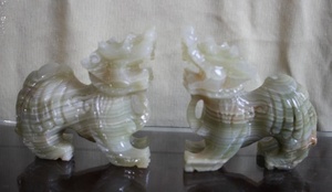 รูปปั้นมังกรปี่เซี้ย,แกะสลักด้วยมือทำจากหินนิลธรรมชาติสีเขียวรูปปั้นหินอ่อนฮวงจุ้ยรูปปั้นมังกรสุนัขปี่เซี้ย - Product Image 5