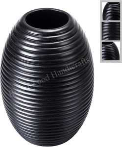 Vase à fleurs d'art moderne en bois massif fabriqué à la main pour la décoration et les cadeaux - Product Image 5