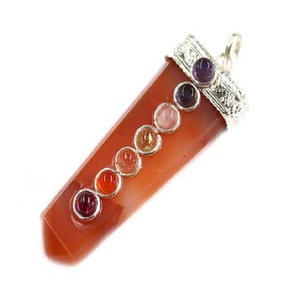 <b>Crystal</b> Pendant Red Carnelian Agate Flat Pendant <b>Healing</b> Stone Gemstone Flat Pencil <b>Crystal</b> Gemstone Agate Necklace Wholesaler - Product Image 1