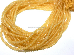 Perles de pierres précieuses Avanturine jaunes à facettes naturelles 3MM Rondelle perles de pierre en vrac pour bracelets 13 pouces - Product Image 5