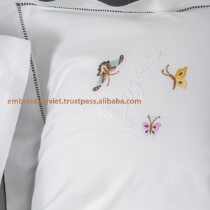Hand embroidery Linen bed sheet - Product Image 1