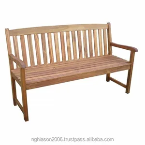 Banc 3 places en bois massif moderne personnalisé Mobilier de salon au design traditionnel naturel pour parcs extérieurs, patios et écoles - Product Image 1