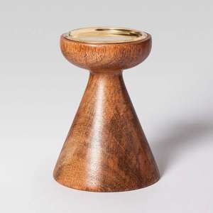 Natural <b>Wooden</b> Pillar Candle <b>Holder</b> - Product Image 1