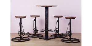 Mesa y sillas de Bar Raahe de diseño de Estilo Vintage industrial moderno, madera maciza de teca de caoba para aplicaciones de comedor - Product Image 4