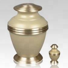 Juegos de estilo americano de tres urnas de cremación de latón azul y plateado de Brassworld India Funeral Supplies - Product Image 4