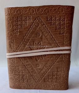 Unique Handmade Genuine Leather <b>Diary</b> Embossed Strap Closure Tan Color Leather Journal for Distinctive Writing for Office Gifts - Product Image 3