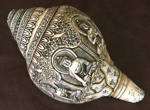 เปลือกหอยสังข์-พระพุทธรูปแกะสลัก5องค์ (พระพุทธเจ้า Pancha) - Product Image 2