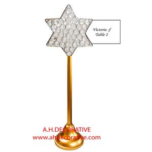 Porte-carte de table en cristal de conception unique en forme d'étoile pour les invités de mariage Centre de table avec technique plaquée - Product Image 2