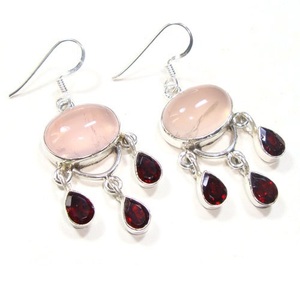 Quartz rose boucles d'oreilles bijoux en gros pierre boucle d'oreille fête porter boucle d'oreille en vrac produit personnaliser conception pour les femmes - Product Image 6