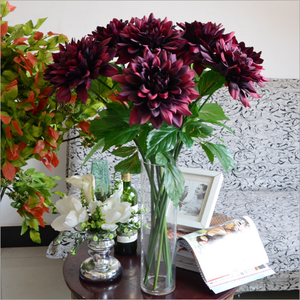 Bouquet de fleurs de <span class=keywords><strong>dahlia</strong></span> artificiel en gros d'usine <span class=keywords><strong>Fleur</strong></span> de <span class=keywords><strong>dahlia</strong></span> en soie artificielle pour la décoration de mariage de salon - Product Image 1