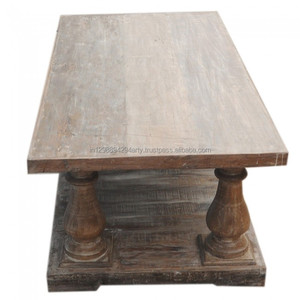 Table basse en bois de manga massif, Style ancien rustique, en bois - Product Image 4