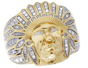 Anillo de diamante natural blanco de 0,70 quilates para hombre en oro amarillo de 14K anillo de diamante de hip hop anillo de diamante de estilo hip hop - Product Image 2