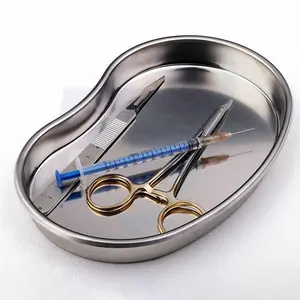 Bandeja curvada de riñón de acero inoxidable de alta calidad, recipiente para instrumentos médicos y quirúrgicos, para laboratorio Dental, novedad