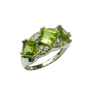 Nuevo diseño 925 plata esterlina peridoto Multi piedra preciosa anillo hermosa moda plata joyería eternidad Vermeil anillos proveedor - Product Image 1